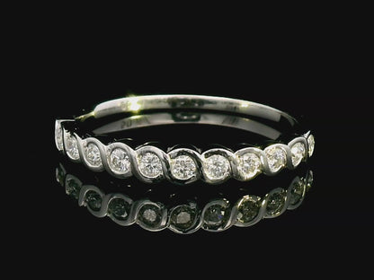 0.25 Carat Half Eternity Diamond Ring In 18k White Gold.