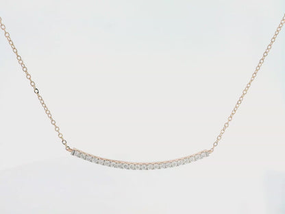 18k Gold Diamond Bar Necklace - Available in Rose, White, and Yellow Gold