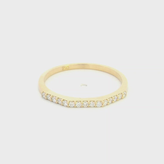 Diamond stackable band ring in 18K yellow gold by Emirates Diamonds