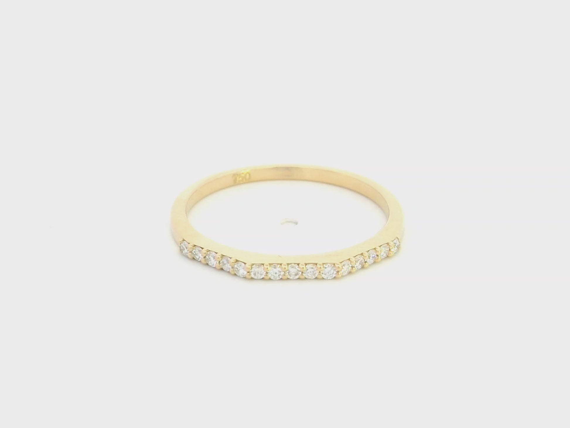 Diamond stackable band ring in 18K yellow gold by Emirates Diamonds