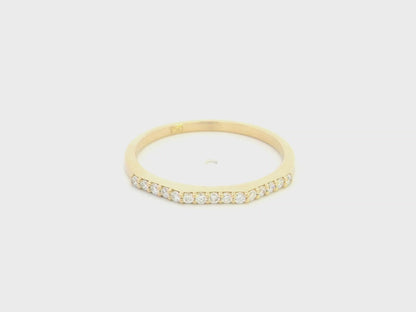 Diamond stackable band ring in 18K yellow gold by Emirates Diamonds