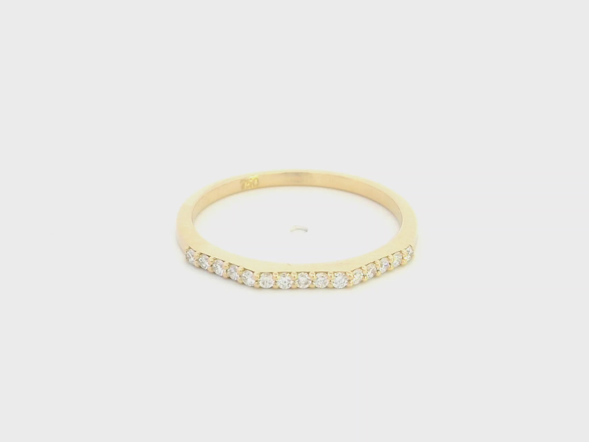Diamond stackable band ring in 18K yellow gold by Emirates Diamonds