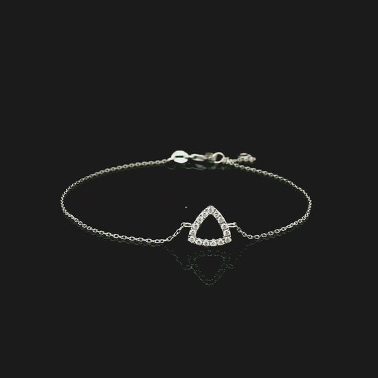 Diamond triangle bracelet in 18K white gold by Emirates Diamonds