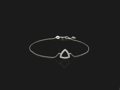 Diamond triangle bracelet in 18K white gold by Emirates Diamonds