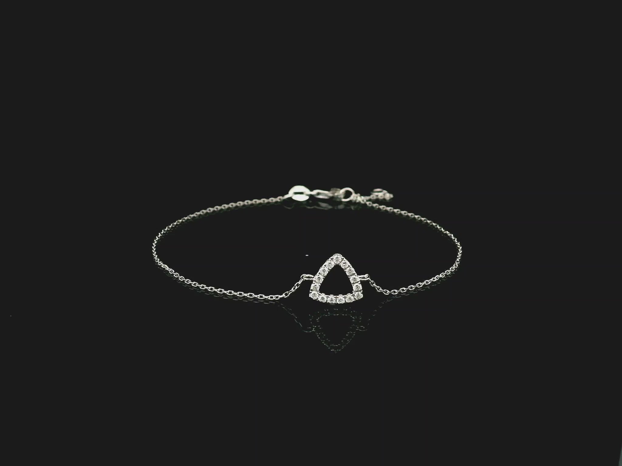 Diamond triangle bracelet in 18K white gold by Emirates Diamonds