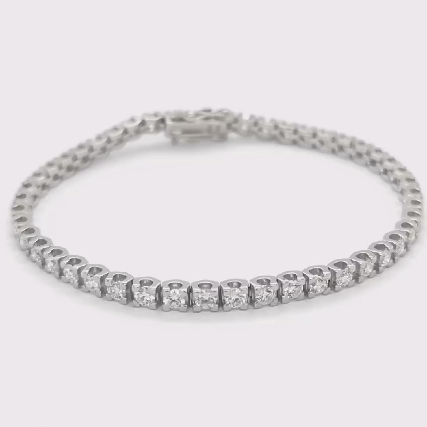 Diamond Bracelet In 18k White Gold.