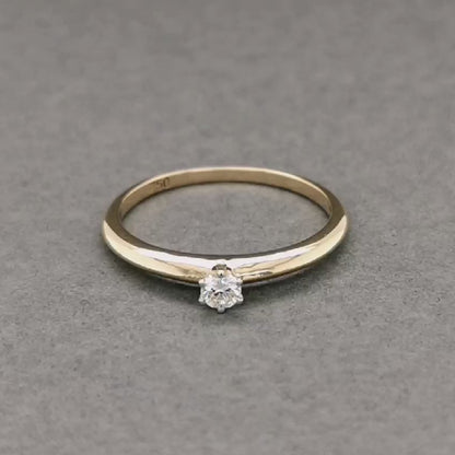 Solitaire Diamond Ring In 18k Yellow Gold