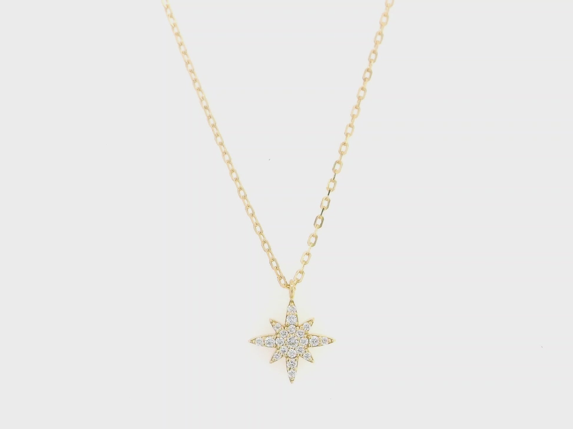 Diamond north star pendant necklace in 18K yellow gold by Emirates Diamonds
