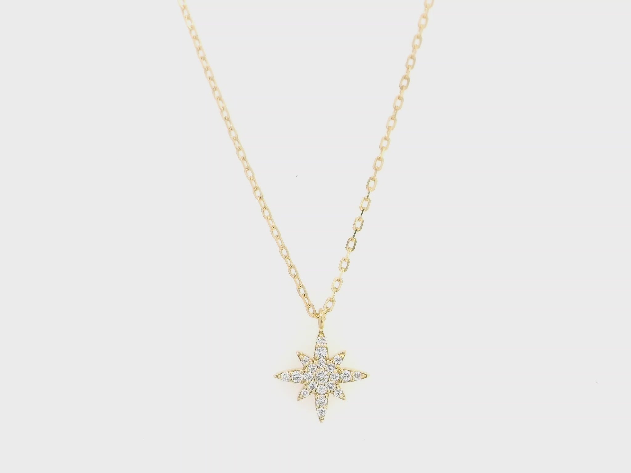 Diamond north star pendant necklace in 18K yellow gold by Emirates Diamonds