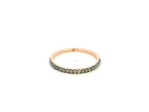 Champagne diamond half eternity ring in 18K rose gold slim pavé band