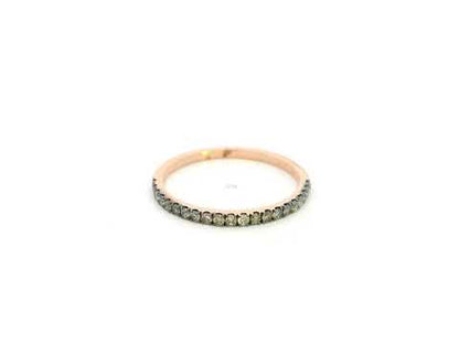 Champagne diamond half eternity ring in 18K rose gold slim pavé band