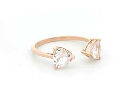 Pear shape morganite toi et moi ring in 18K rose gold by Emirates Diamonds