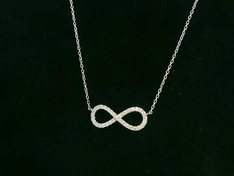 18K white gold infinity necklace with pavé-set natural diamonds – Emirates Diamonds