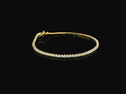 Diamond tennis bracelet 2.14 carat set in 18K yellow gold by Emirates Diamonds