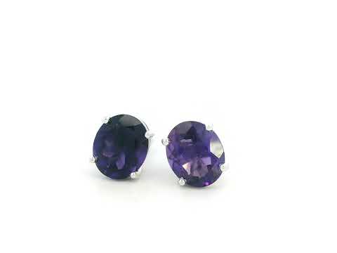 February birthstone earrings with 6.65 carat amethysts