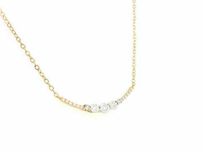 18K Gold Diamond Necklace with Miracle Plate Setting – 0.16 Carat Diamonds