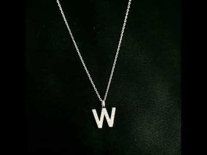 Diamond Initial W Alphabet Pendant In 18k Gold