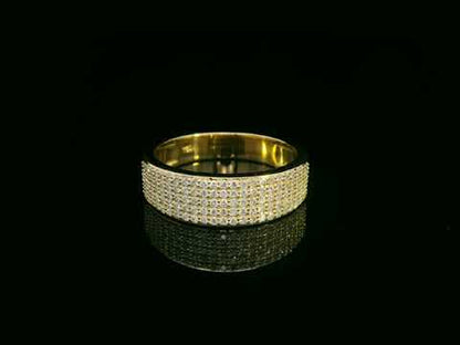 18K yellow gold triple-row pavé diamond band ring – 0.51ct diamonds by Emirates Diamonds