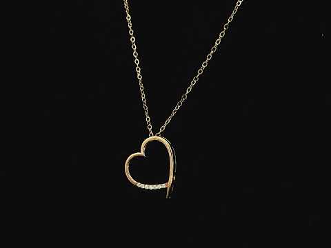 Diamond heart pendant necklace in 18K yellow gold with chain by Emirates Diamonds
