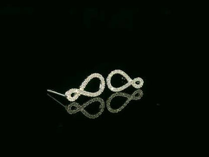 Diamond Infinity Stud Earrings in 18K White Gold