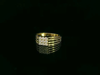 Diamond Men’s Statement Ring in 18K Yellow Gold