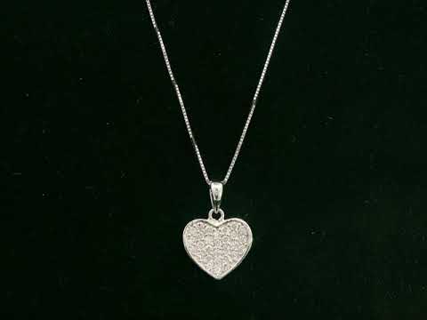 18K white gold diamond heart pendant with 0.26 carat natural diamonds by Emirates Diamonds