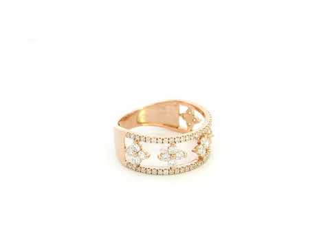 Diamond statement ring 0.77 carat in 18K rose gold by Emirates Diamonds