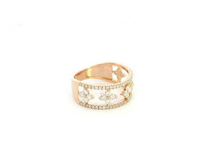 Diamond statement ring 0.77 carat in 18K rose gold by Emirates Diamonds