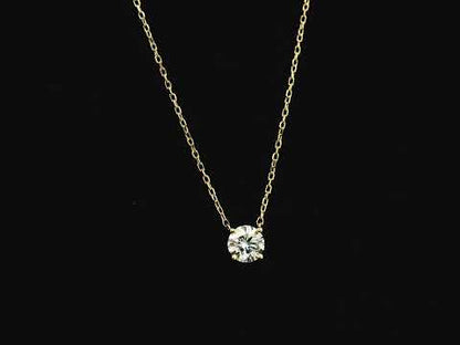0.40 carat diamond solitaire necklace in 18K yellow gold minimal pendant – Emirates Diamonds