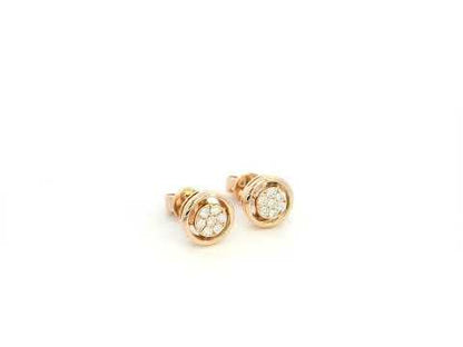 Diamond cluster stud earrings in 18K rose gold Emirates Diamonds