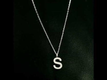 Diamond Initial S Alphabet Pendant In 18k Gold