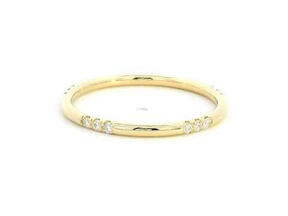 18k Yellow Gold Diamond Ring with 0.16 Carats - Minimalist Design