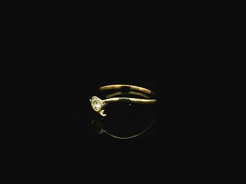 18K yellow gold bezel set diamond solitaire ring with 0.18 carat natural diamond
