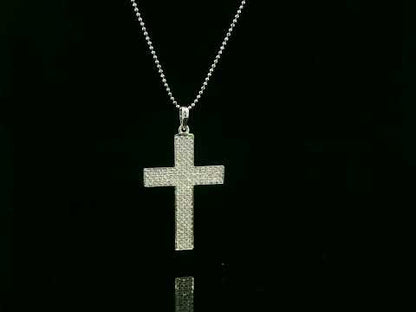 0.80 carat diamond cross pendant in 18K white gold pavé set by Emirates Diamonds