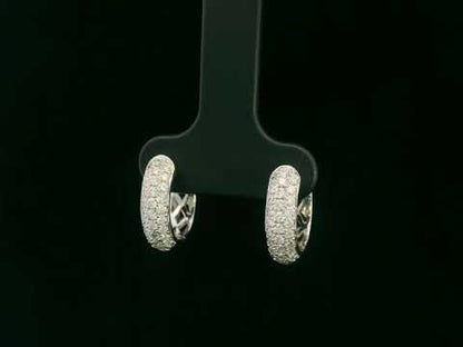 Diamond Pavé Hoop Earrings in 18K White Gold