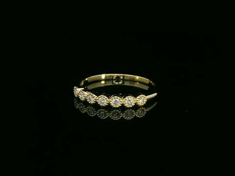18k yellow gold slim diamond band with 0.22ct round brilliant diamonds – certificate included