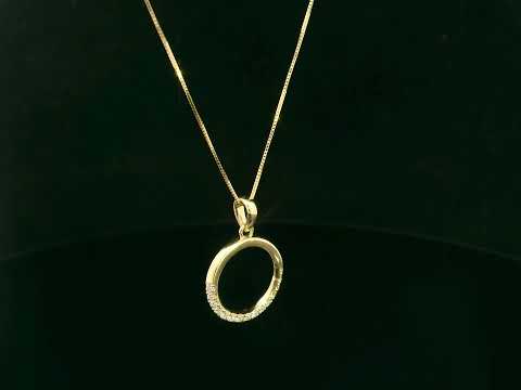 18K yellow gold diamond circle pendant with pavé-set diamonds in an open eternity design by Emirates Diamonds.