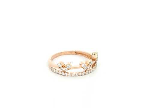 Triple heart diamond ring in 18K rose gold Emirates Diamonds