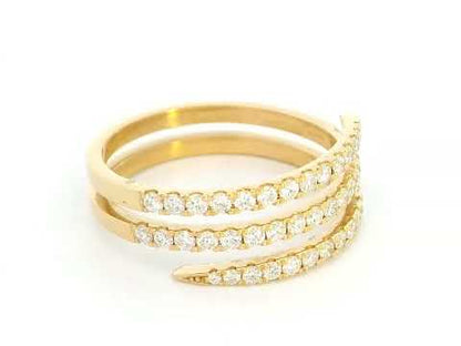 Dazzling Spiral Diamond Ring In Luxurious 18k yellow Gold