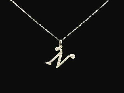 Diamond Initial Pendant Necklace in 18k Gold
