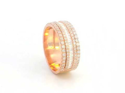 18K Rose Gold Multi-Row Diamond Band – 1.06ct Diamonds