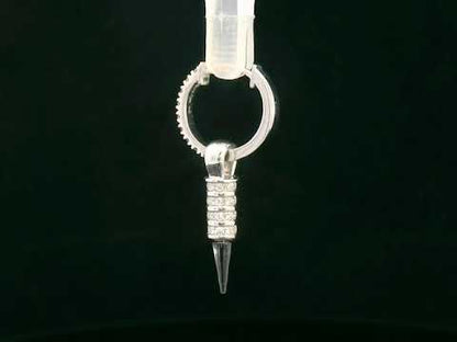 18K Gold Single Drop Spike Men's Earring with Diamonds – 0.27ct (Single Piece)