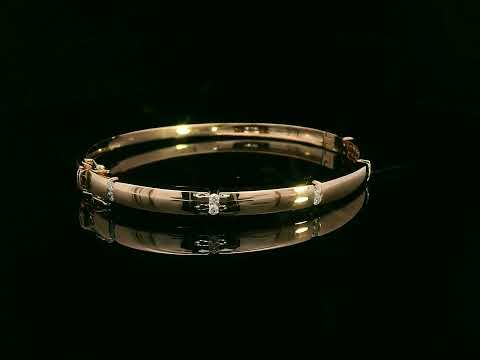 18K Rose Gold Diamond Bangle with Modern Tension-Set Diamonds, 0.30 CTW