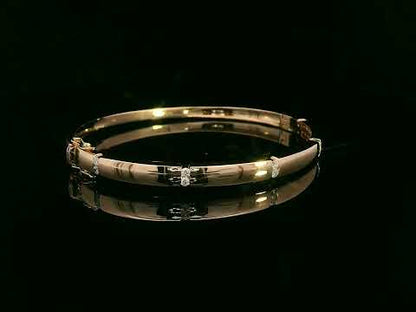 18K Rose Gold Diamond Bangle with Modern Tension-Set Diamonds, 0.30 CTW
