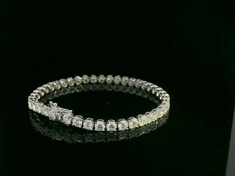 18K white gold diamond tennis bracelet featuring 10.17 carats of brilliant diamonds by Emirates Diamonds