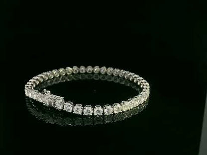 18K white gold diamond tennis bracelet featuring 10.17 carats of brilliant diamonds by Emirates Diamonds