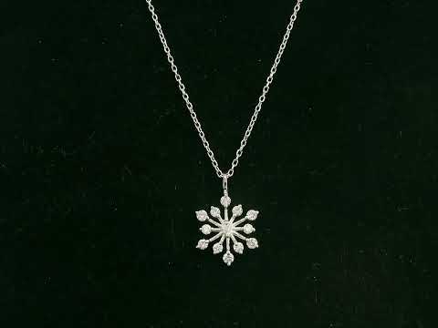 Diamond snowflake pendant necklace in 18K white gold with natural diamonds by Emirates Diamonds