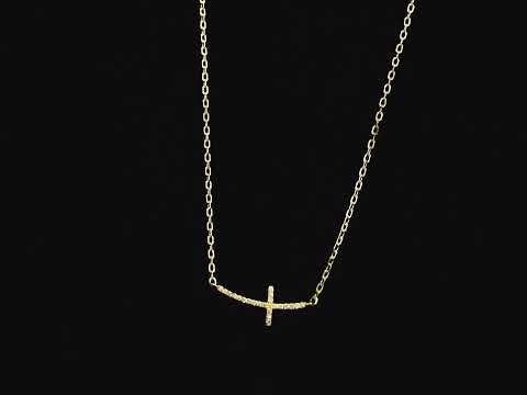 Diamond cross necklace in 18K yellow gold featuring 0.06 carats of diamonds by Emirates Diamonds.
