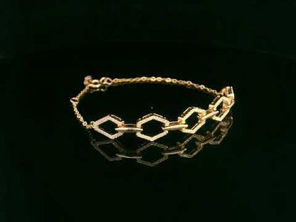 Hexagonal Diamond Bracelet in 18K Rose Gold