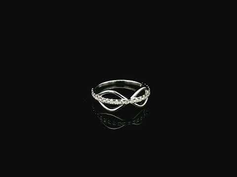 18K white gold diamond infinity ring with 0.40 carat natural diamonds